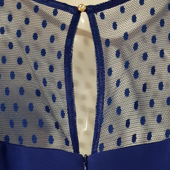 OLIMARA Blue Cocktail Dress, Made in Spain, sz. 8 - Picture 9 of 14